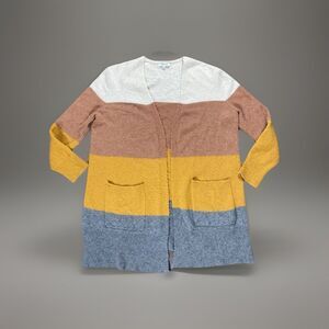 Madewell Kent Color-block Wool Alpaca Blend Duster Open Cardigan Women’s Sz Med